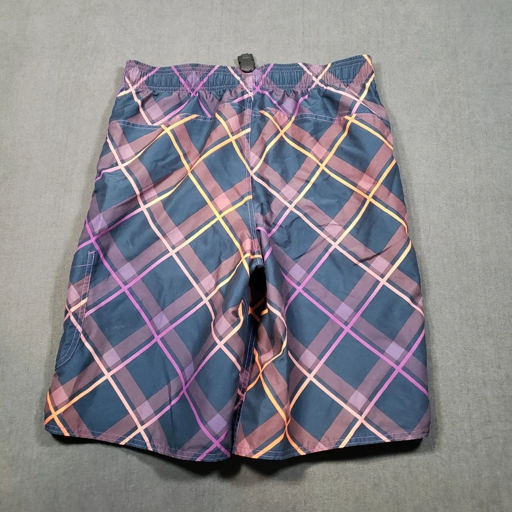 Speedo Swim Trunks Mens‎ XL Purple Plaid Board Shorts Cargo Pocket